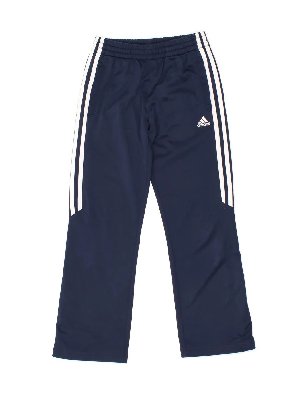 ADIDAS Boys Tracksuit Trousers 9-10 Years  Navy Blue Polyester