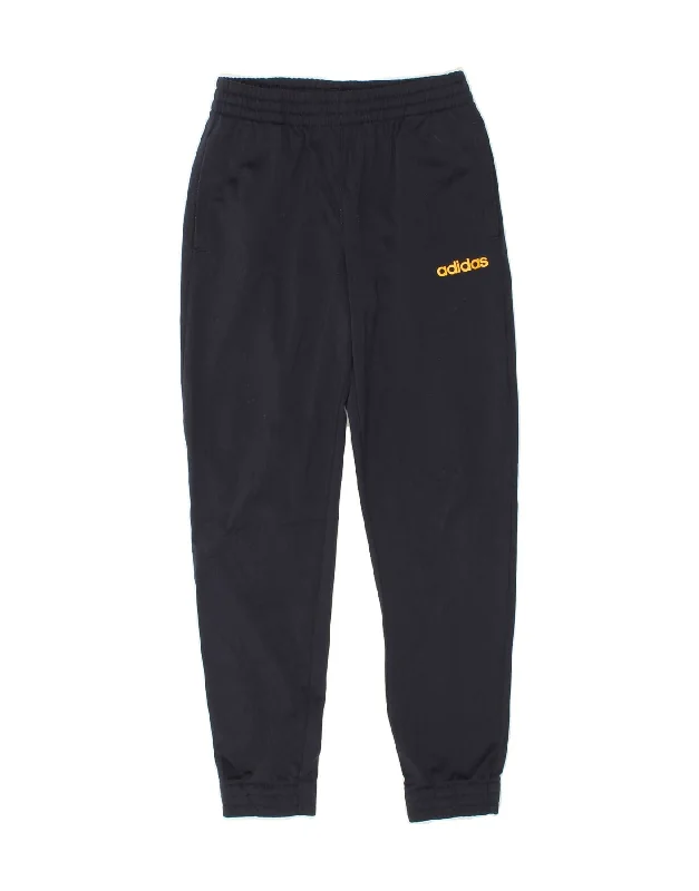 ADIDAS Boys Tracksuit Trousers Joggers 10-11 Years Navy Blue Polyester