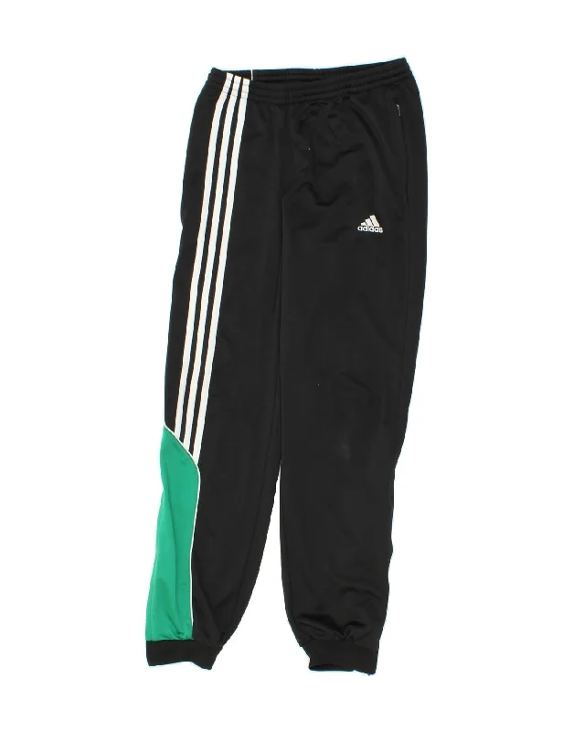 ADIDAS Boys Tracksuit Trousers Joggers 13-14 Years  Black Polyester