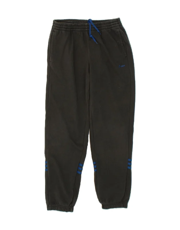 ADIDAS Boys Tracksuit Trousers Joggers 13-14 Years Grey Cotton