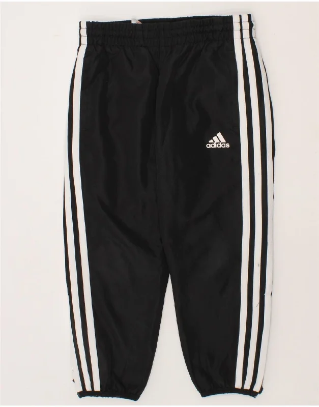 ADIDAS Boys Tracksuit Trousers Joggers 3-4 Years Black Polyester