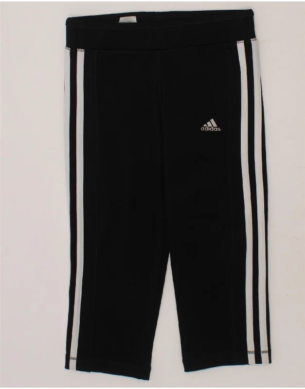 ADIDAS Girls Climalite Tracksuit Trousers 9-10 Years  Black Polyester