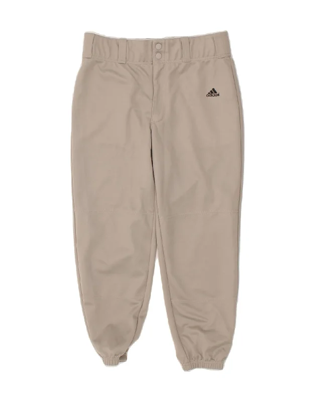 ADIDAS Girls Climalite Tracksuit Trousers Joggers 15-16 Years Large Beige