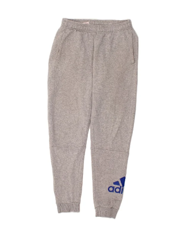 ADIDAS Girls Graphic Tracksuit Trousers Joggers 14-15 Years  Grey Cotton