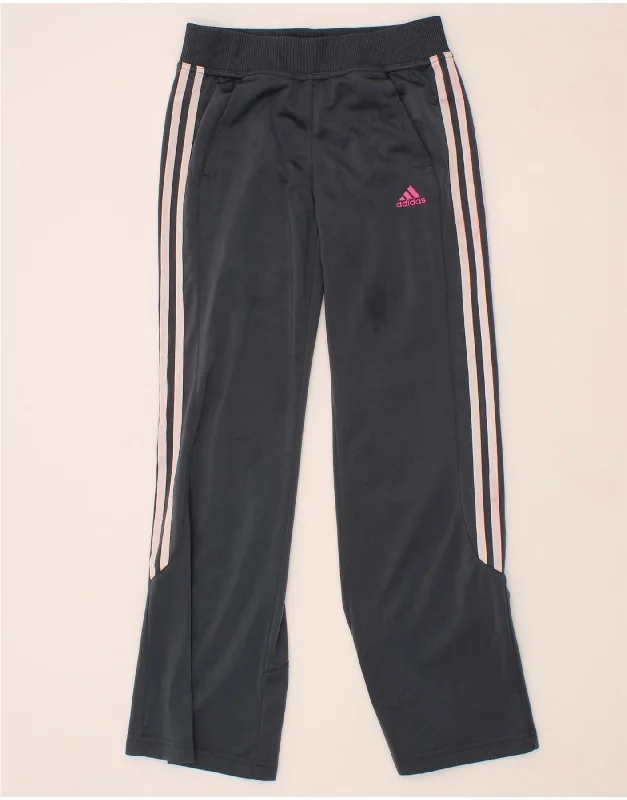 ADIDAS Girls Tracksuit Trousers 11-12 Years  Navy Blue Polyester