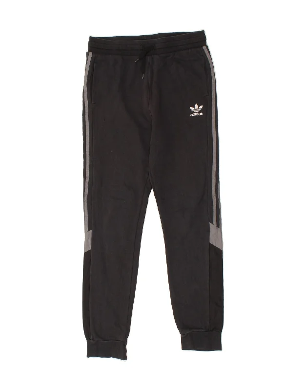 ADIDAS Girls Tracksuit Trousers Joggers 15-16 Years  Black Cotton
