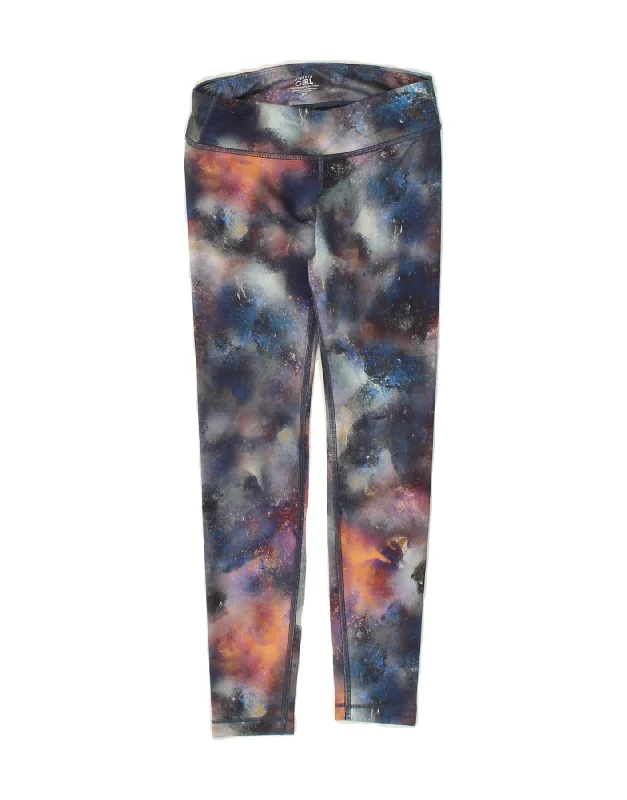 ATHLETA Girls Leggings 6-7 Years Small Blue Tie Dye Nylon
