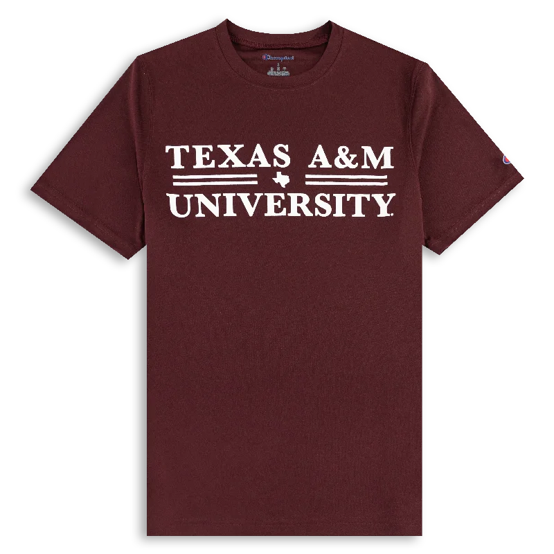 Men's Shirts with Rounded HemlinesTexas A&M University Champion Athletic Tee
