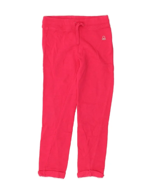 BENETTON Girls Tracksuit Trousers 6-7 Years  Pink