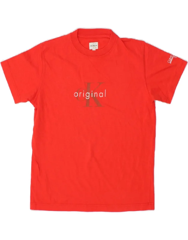 Men's Shirts with Full PlacketsCALVIN KLEIN JEANS Boys Graphic T-Shirt Top 9-10 Years Red Cotton Men's Shirts with Full PlacketsCALVIN KLEIN JEANS Boys Graphic T-Shirt Top 9-10 Years Red Cotton