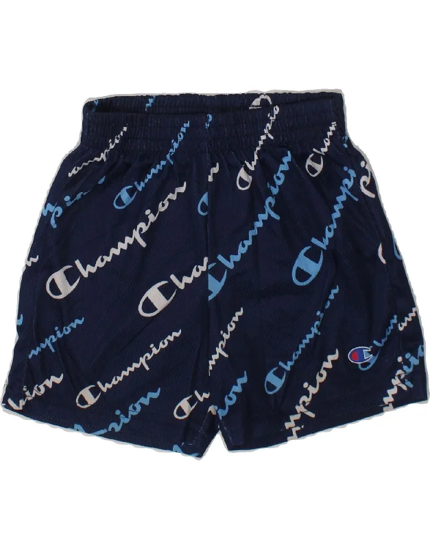 CHAMPION Baby Girls Graphic Sport Shorts 18-24 Months  Navy Blue Polyester