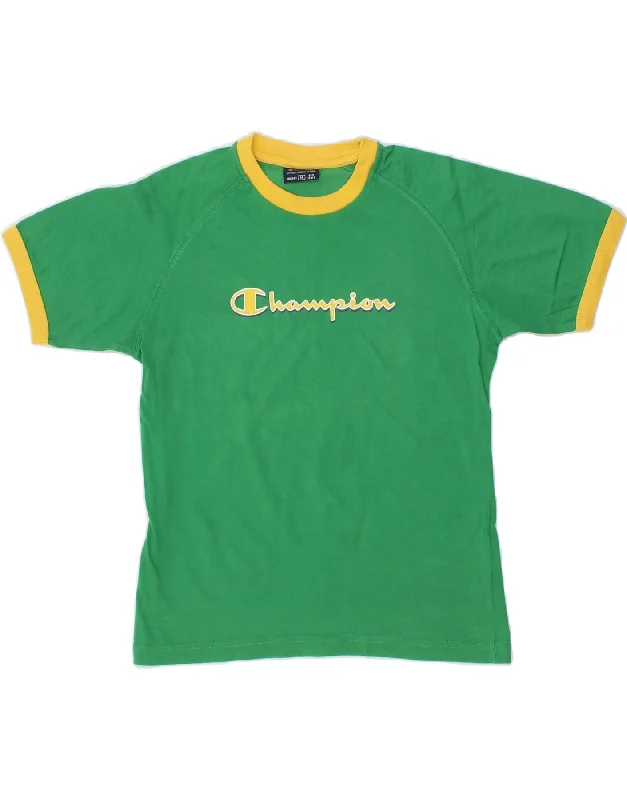 Men's Shirts with Single-Breasted DesignsCHAMPION Boys Graphic T-Shirt Top 9-10 Years Medium Green Cotton Men's Shirts with Single-Breasted DesignsCHAMPION Boys Graphic T-Shirt Top 9-10 Years Medium Green Cotton