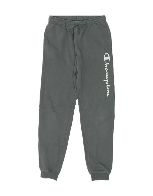 CHAMPION Boys Graphic Tracksuit Trousers Joggers 13-14 Years XL Grey