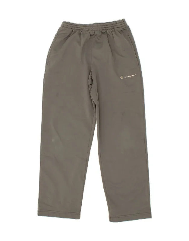 CHAMPION Boys Tracksuit Trousers 9-10 Years Grey Polyester