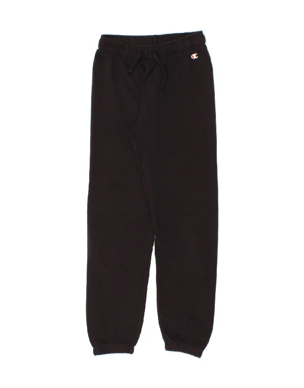 CHAMPION Boys Tracksuit Trousers Joggers 11-12 Years Large  Black