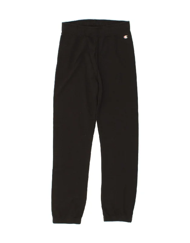 CHAMPION Boys Tracksuit Trousers Joggers 11-12 Years Large Black Cotton