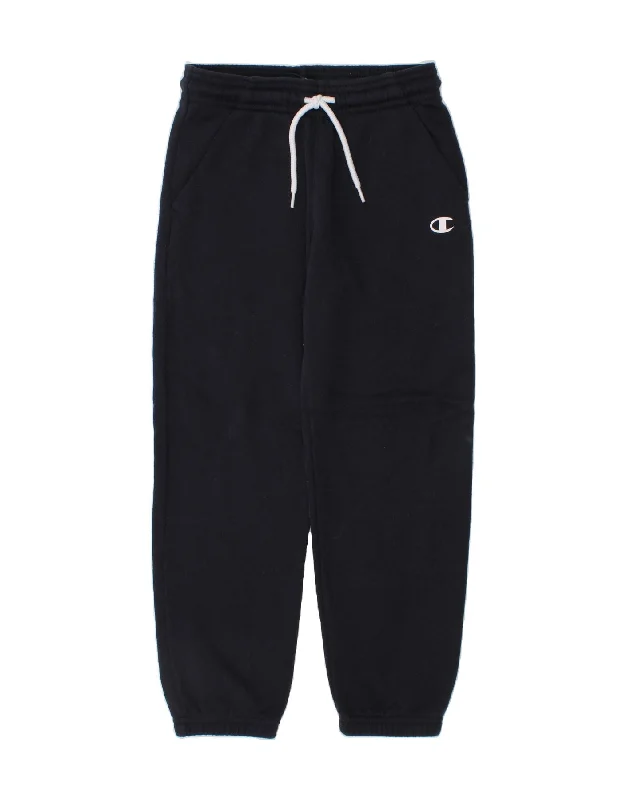 CHAMPION Boys Tracksuit Trousers Joggers 5-6 Years XS Navy Blue Cotton