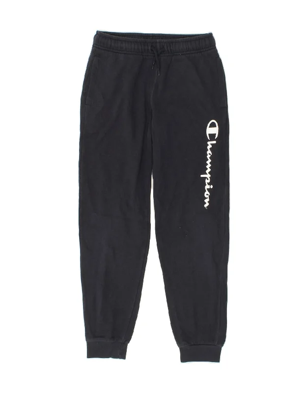 CHAMPION Boys Tracksuit Trousers Joggers 9-10 Years Medium Navy Blue