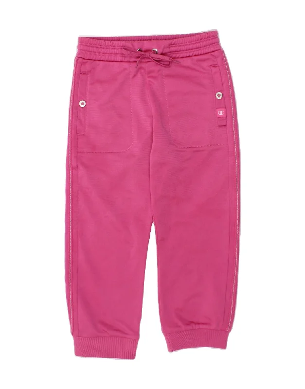 CHAMPION Girls Tracksuit Trousers Joggers 2-3 Years XL Pink Polyester