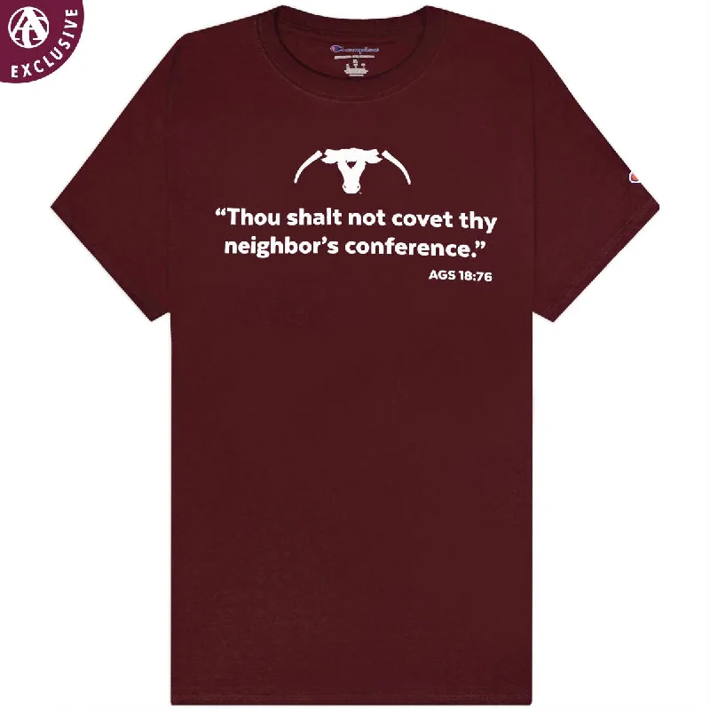 Men's Shirts with Velcro ClosuresTexas A&M Thou Shalt Not Covet Maroon T-Shirt
