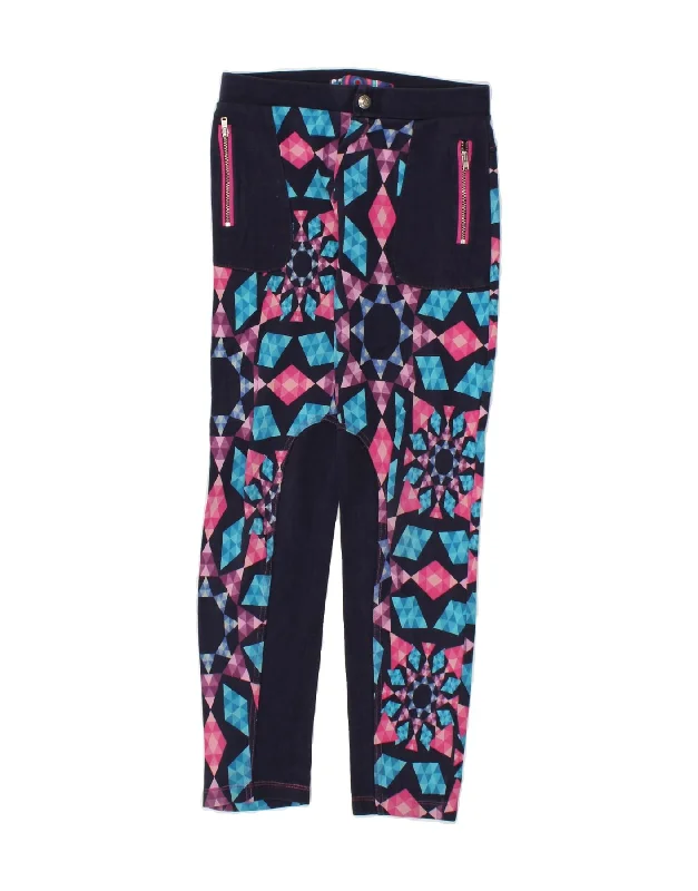 DESIGUAL Girls Tracksuit Trousers 11-12 Years   Navy Blue Geometric Cotton