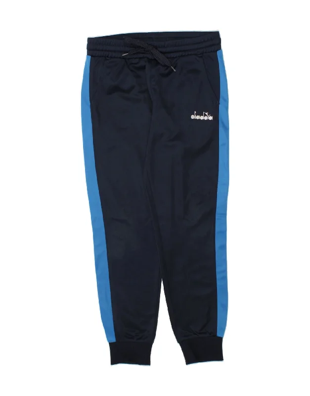DIADORA Boys Tracksuit Trousers Joggers 7-8 Years Medium Navy Blue