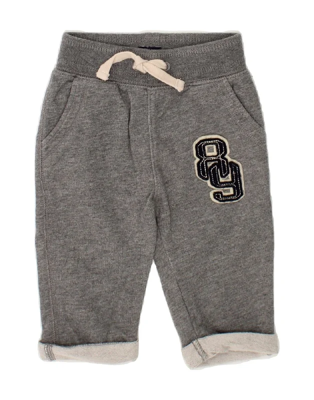 GAP Baby Boys Graphic Tracksuit Trousers 3-6 Months Grey Cotton