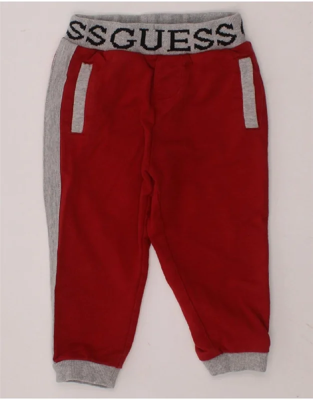 GUESS Baby Boys Graphic Joggers Tracksuit Trousers 12-18 Months  Red
