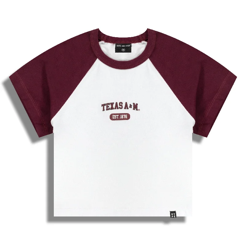 Men's Shirts with Full PlacketsTexas A&M Home Run Cropped Tee