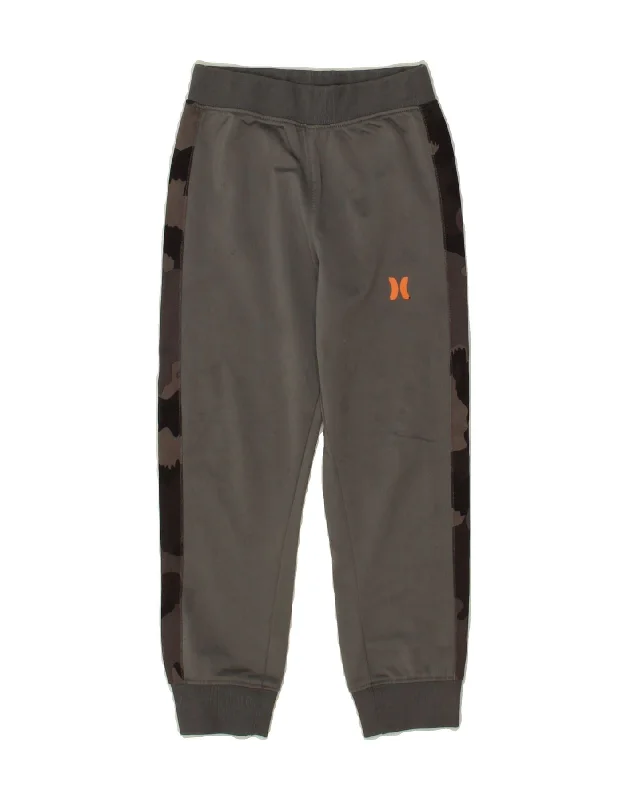HURLEY Boys Tracksuit Trousers Joggers 5-6 Years  Grey Camouflage