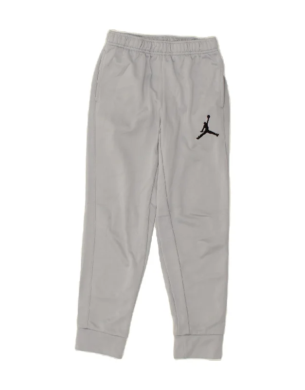 JORDAN Boys Graphic Tracksuit Trousers Joggers 10-11 Years Medium Grey