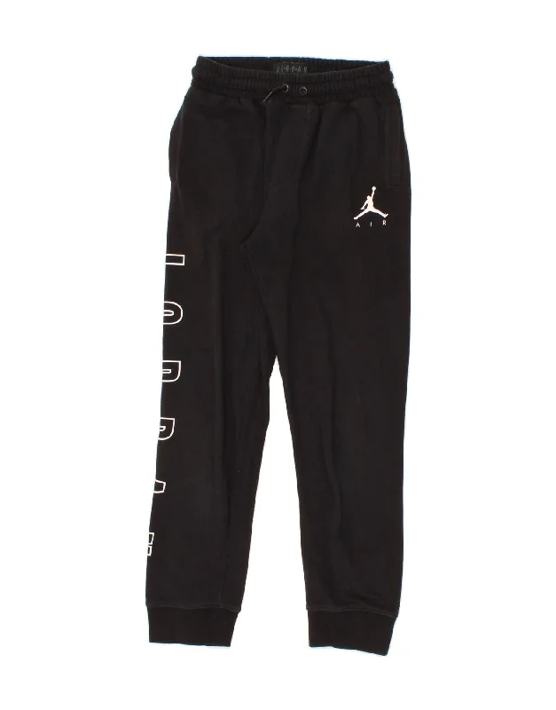 JORDAN Boys Graphic Tracksuit Trousers Joggers 12-13 Years Large Black