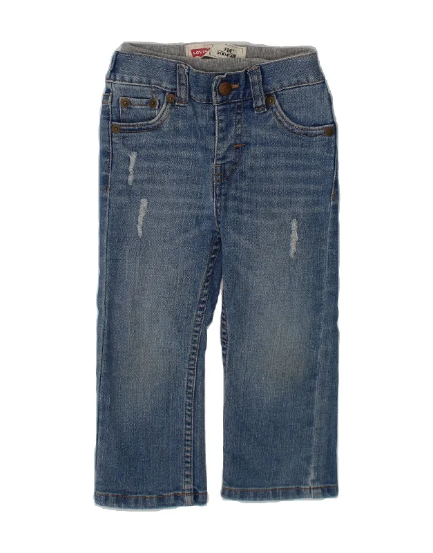 LEVI'S Baby Boys 514 Distressed Straight Jeans 12-18 Months W18 L12 Blue