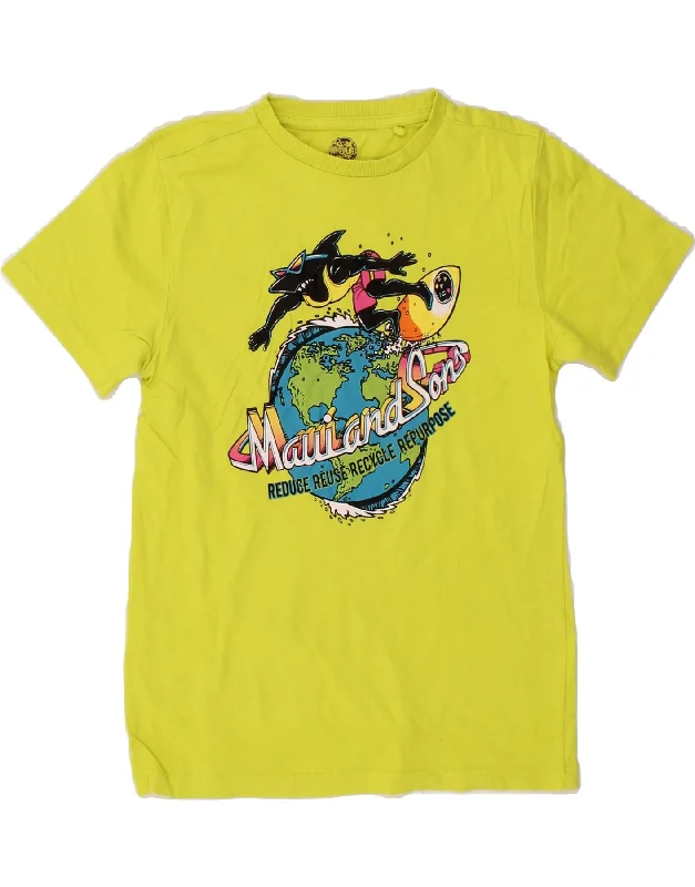 Men's Shirts with Graphic PrintsMAUI AND SONS Boys Graphic T-Shirt Top 10-11 Years Yellow Cotton Men's Shirts with Graphic PrintsMAUI AND SONS Boys Graphic T-Shirt Top 10-11 Years Yellow Cotton