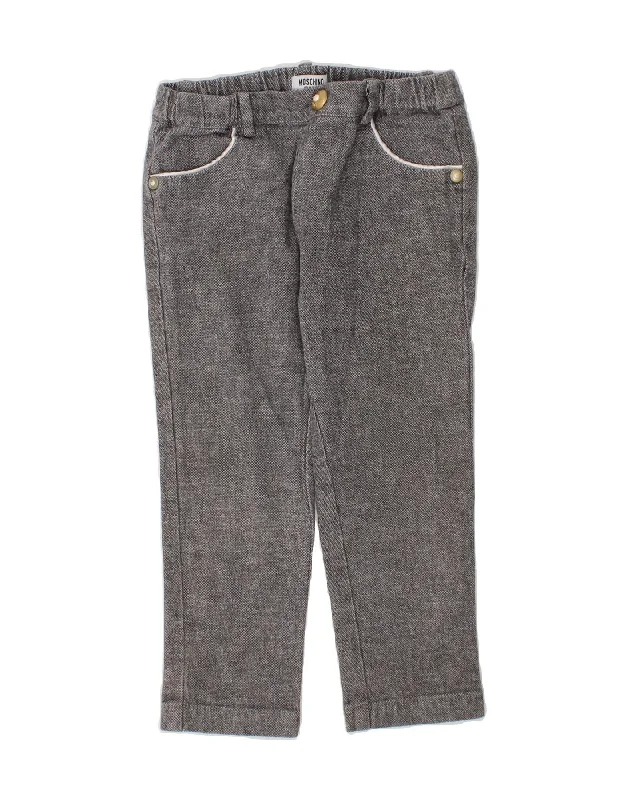 MOSCHINO Baby Girls Straight Casual Trousers 18-24 Months W20 L13 Grey
