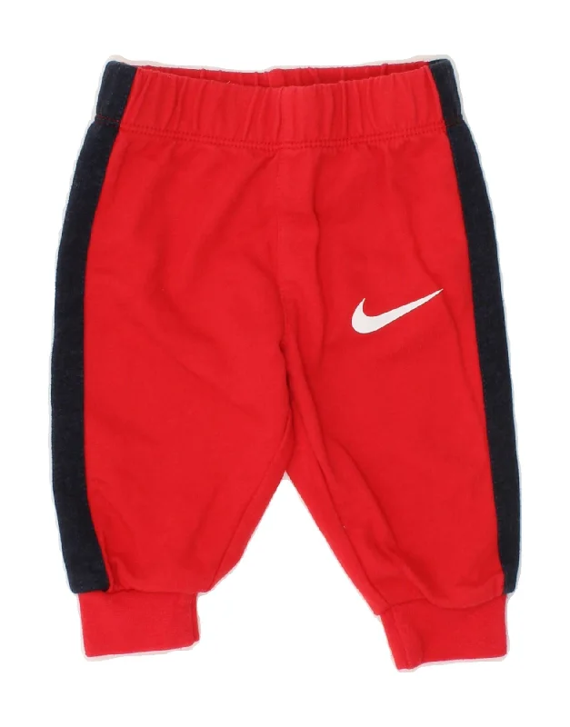 NIKE Baby Boys Joggers Tracksuit Trousers 0-3 Months  Red Colourblock