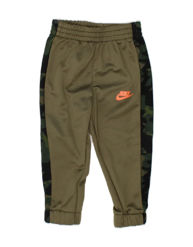 NIKE Baby Boys Joggers Tracksuit Trousers 9-12 Months Khaki Camouflage