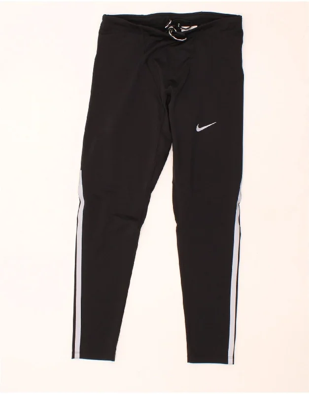 NIKE Boys Dri Fit Graphic Tracksuit Trousers 13-14 Years XL Black