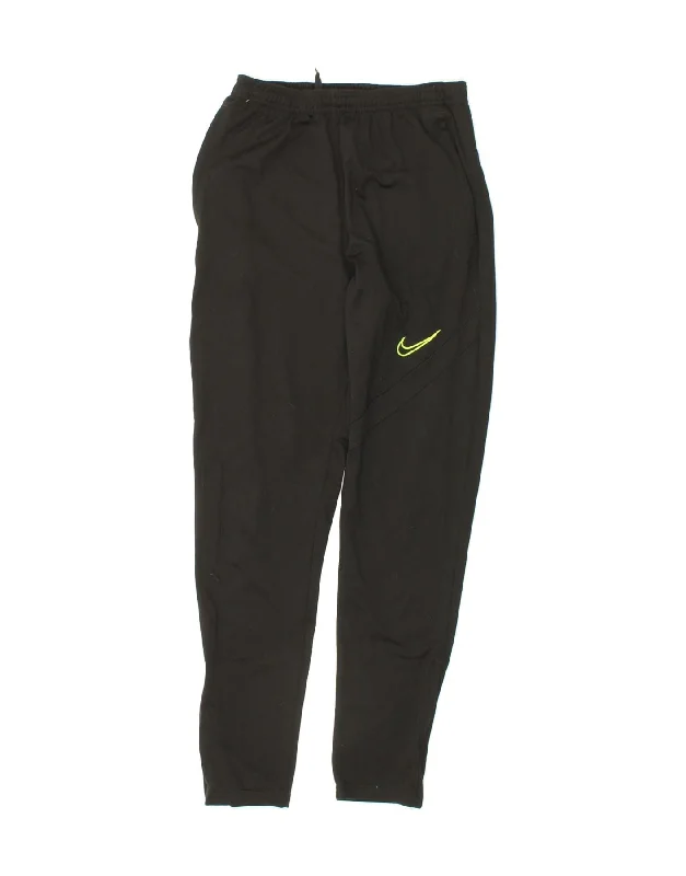 NIKE Boys Dri Fit Tracksuit Trousers 13-14 Years XL Black Polyester
