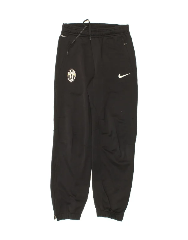 NIKE Boys Juventus Tracksuit Trousers Joggers 8-9 Years Small Black