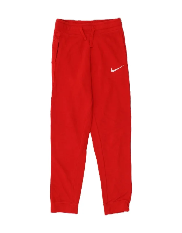 NIKE Boys Standard Fit Tracksuit Trousers Joggers 12-13 Years Large Red