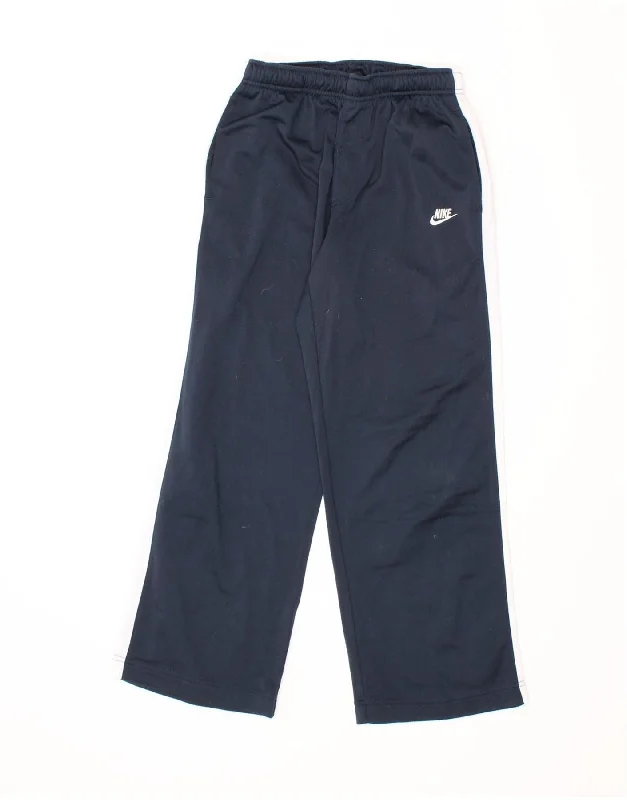 NIKE Boys Tracksuit Trousers 10-11 Years Medium  Navy Blue Cotton