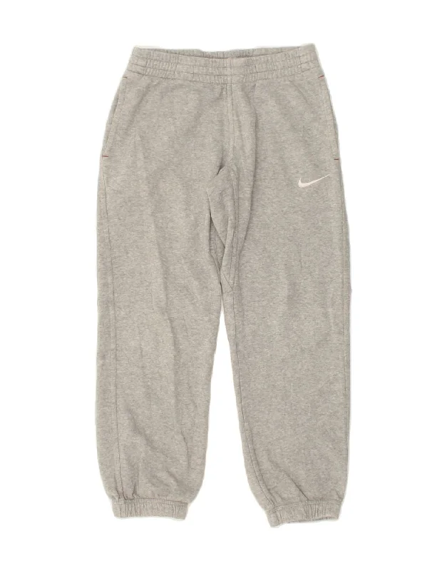 NIKE Boys Tracksuit Trousers Joggers 10-11 Years Small Grey Cotton