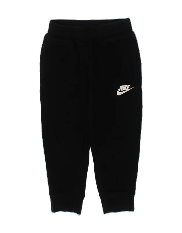 NIKE Boys Tracksuit Trousers Joggers 3-4 Years XS Black Cotton