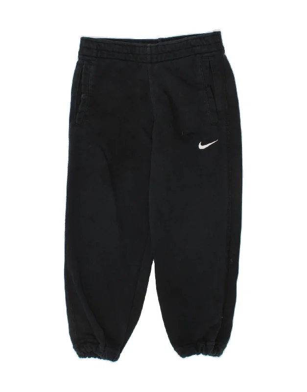 NIKE Boys Tracksuit Trousers Joggers 4-5 Years Black Cotton