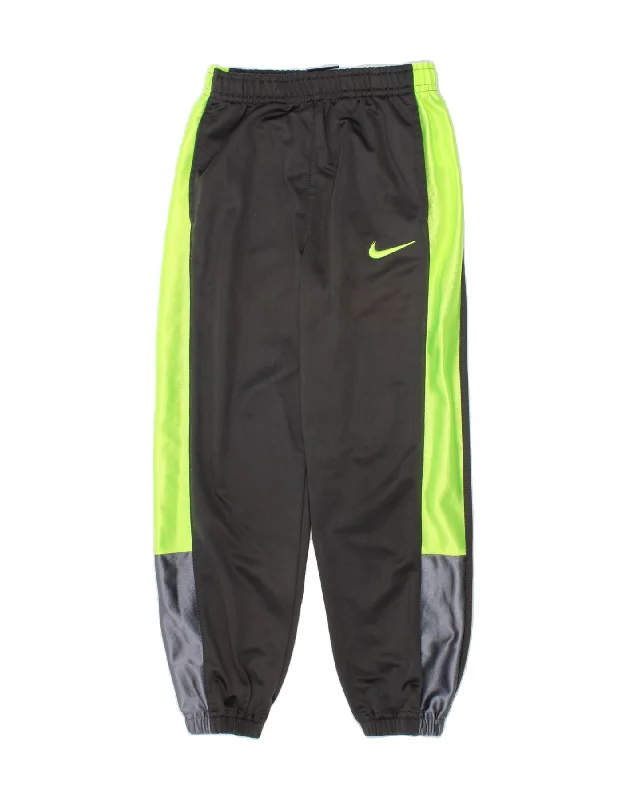 NIKE Boys Tracksuit Trousers Joggers 5-6 Years Medium Grey Colourblock