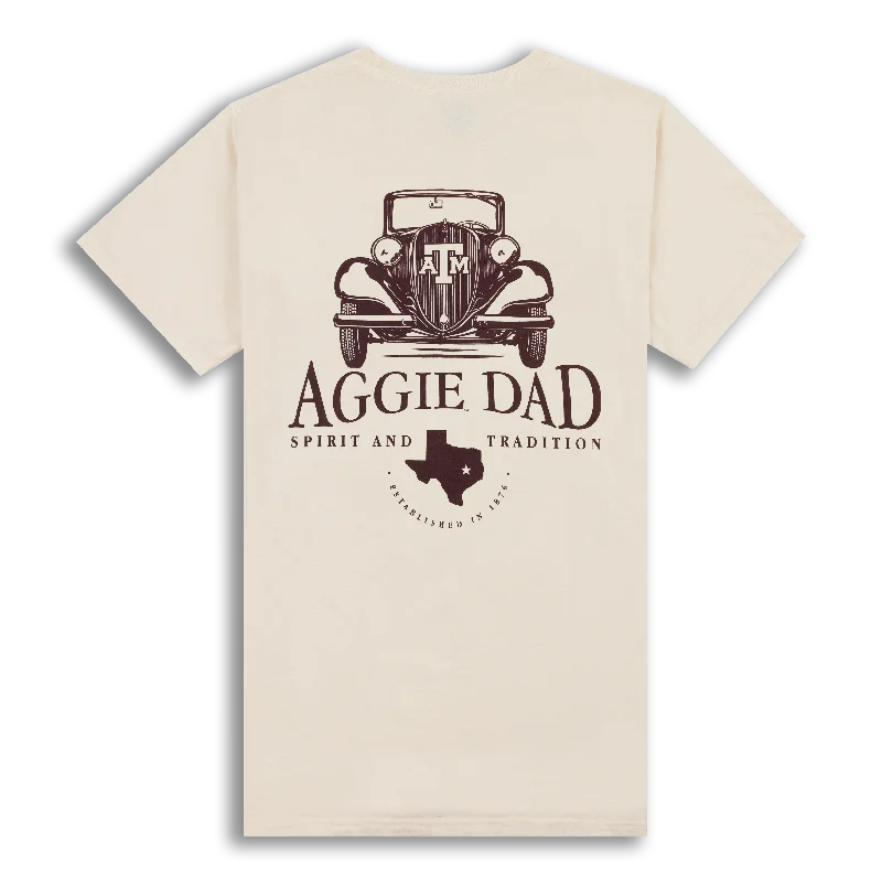 Men's Shirts with Mock NecksTexas A&M Aggie Dad Vintage Car T-Shirt