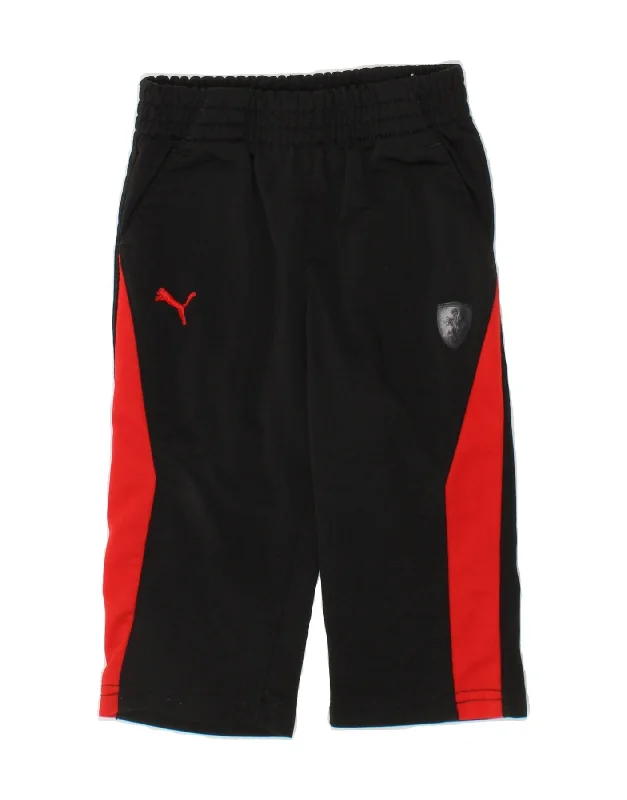 PUMA Baby Boys Tracksuit Trousers 9-12 Months Black Colourblock Polyester