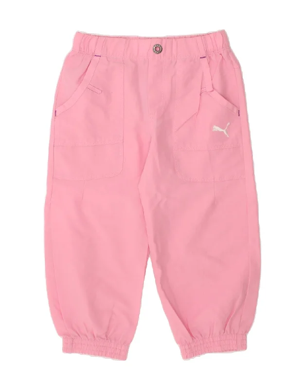 PUMA Baby Girls Joggers Trousers 18-24 Months W20 L14 Pink Polyester