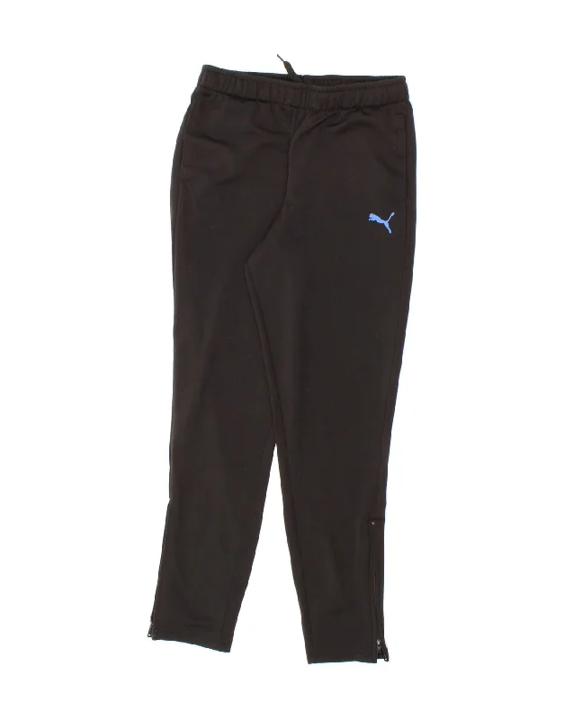 PUMA Boys Tracksuit Trousers 11-12 Years Black Polyester
